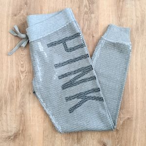 NWOT Rare Pink Victoria Secret Sequin Joggers, Size S